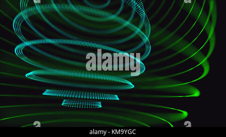 3D-Darstellung. Abstraktes Bild, holographische Welt in Verbindung. Stockfoto