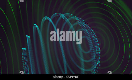 3D-Darstellung. Abstraktes Bild, holographische Welt in Verbindung. Stockfoto