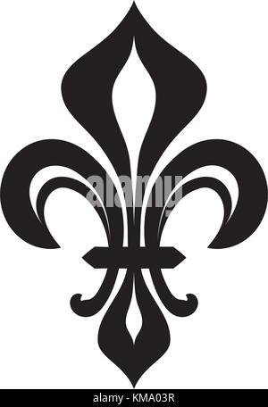 Fleur-de-lys (Flower de luce), Königliche heraldische Lilie. Das Symbol der königlichen Macht und das Emblem der Herrschaft. Stock Vektor