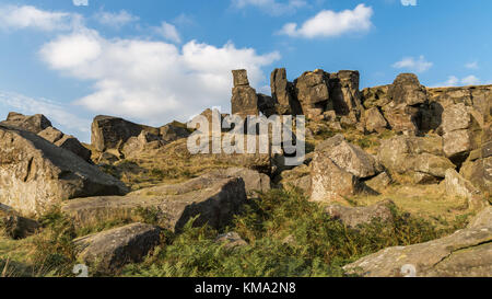 Wainstones, in der Nähe von Clay Bank und Stokesley, North York Moors, North Yorkshire, Großbritannien Stockfoto