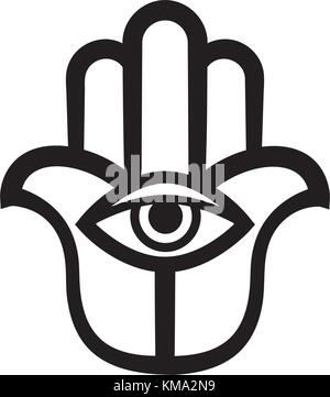 Die Hand von Fatima (Hamsa), oder die Hand Gottes. Alte traditionelle sakrale Schutz Amulett des Nahen Ostens. Religiöses Symbol in Arabisch, jüdisch, Indien Stock Vektor