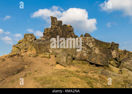 Wainstones, in der Nähe von Clay Bank und Stokesley, North York Moors, North Yorkshire, Großbritannien Stockfoto