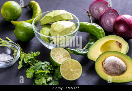 Guacamole Zutaten Stockfoto