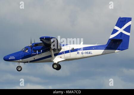 G-hial dhc -6-400 Twin Otter der schottischen Regierung und der loganair betrieben. Stockfoto