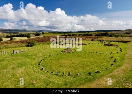 Beaghmore prähistorischen Steinkreise Kreis Ausrichtung Ausrichtungen. Sperrin Mountains, Co Tyrone, N. Irland, VEREINIGTES KÖNIGREICH Datum von 2000 v. Chr. Stockfoto