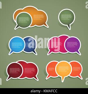Farbenfrohe Etiketten, Sprechblasen und Tags vektor design Stock Vektor