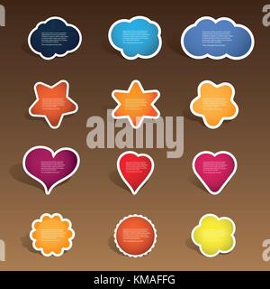 Farbenfrohe Etiketten, Tags Stock Vektor