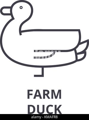 Farm Ente Symbol Leitung, Outline, lineare Symbol, Vektor, Abbildung Stock Vektor
