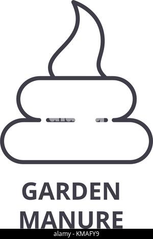 Garten Dünger Symbol Leitung, Outline, lineare Symbol, Vektor, Abbildung Stock Vektor