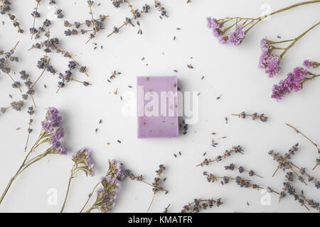 Handgefertigte Lavendel Seife Stockfoto