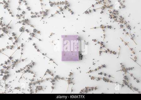 Handgefertigte Lavendel Seife Stockfoto