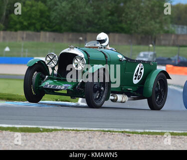 Oliver Llewellyn, Tim Llewellyn, Bentley 4½ Liter, Mad Jack, Sportwagen aus der Vorkriegszeit, Donington Historic Festival, 2017, Motorsport, Motorsport, Motoren Stockfoto