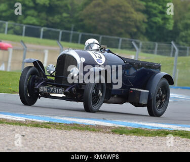 Jock Mackinnon, Bentley 3 Liter Tourer, Mad Jack, Sportwagen, donington historische Festival, April, 2017, Rennsport, Motorsport, Motorsport Stockfoto