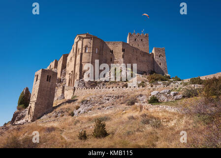 Burg Loarre Huesca, Aragón, Spanien. Stockfoto