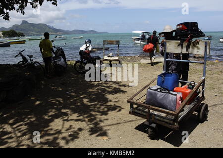 Mahébourg ist eine kleine Stadt an der Südostküste der Insel Mauritius. Es gilt als das wichtigste Dorf des Grand Port District. Stockfoto