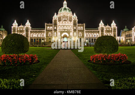 Lichter von Parlament, Victoria, Kanada. Stockfoto