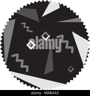 Graustufen Kreis mit Memphis style Abstrakt Hintergrund Stock Vektor