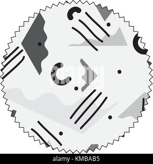 Graustufen Kreis mit Grafik abstrakten Stil Hintergrund Stock Vektor