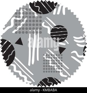 Graustufen Kreis mit grafischen Abbildung stil hintergrund Stock Vektor