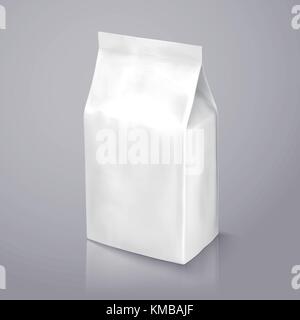 Kaffeebohne Paket Mockup, Pearl White foil Paket in 3D-Grafik für Design verwendet Stock Vektor