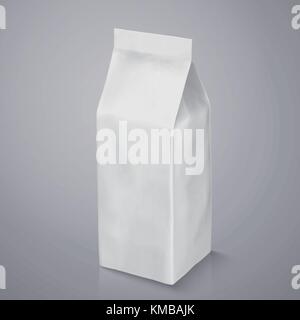 Kaffeebohne Paket Mockup, Pearl White foil Paket in 3D-Grafik für Design verwendet Stock Vektor