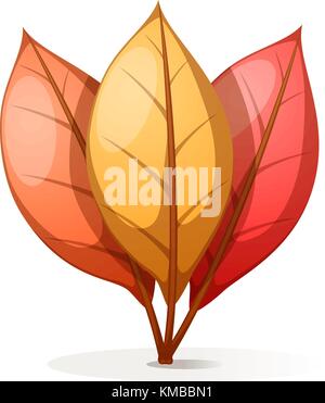 Gelb, Orange, Rot cartoon Blatt. Stock Vektor