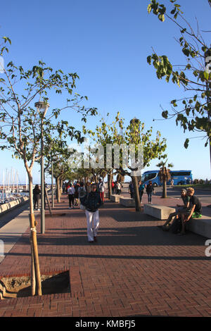 Moll de la Marina Port Olimpic Barcelona Spanien Stockfoto