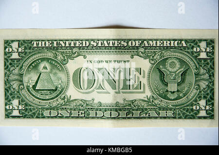 Die Vereinigten Staaten one-dollar Bill (1 $) rückwärts mit Großen Siegel der Vereinigten Staaten © wojciech Strozyk/Alamy Stock Foto Stockfoto