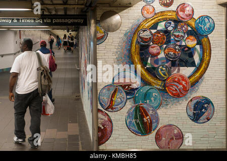 NYC U-Bahn Stationen in Manhattan Stockfoto