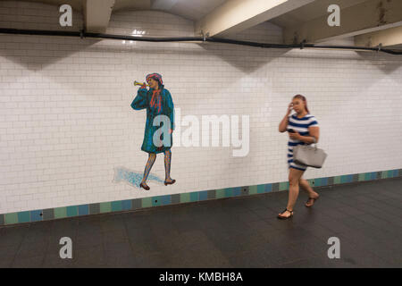 NYC U-Bahn Stationen in Manhattan Stockfoto