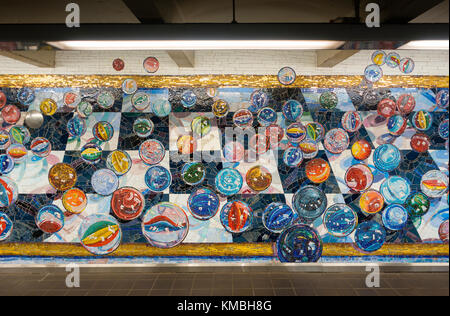 NYC U-Bahn Stationen in Manhattan Stockfoto