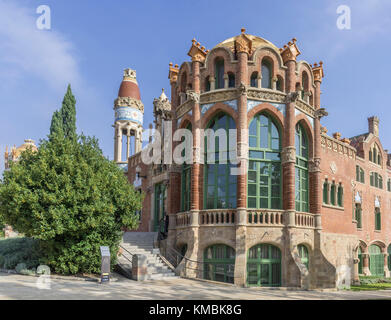 Hospital de la Santa Creu i Sant Pau von dem Architekten Lluís Domènech i Montaner, Barcelona, Katalonien, Spanien Stockfoto