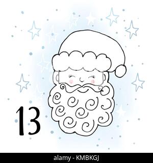 Abbildung: der Adventskalender für Weihnachten warten. Stock Vektor