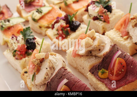 Sandwich Kanapees. Stockfoto