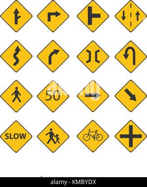 Set Verkehr schwarze Zeichen Abbildung mit Straßenschild, Fahrradverleih, Zeichen, Text, Zeichen, Zeichen isoliert weißer Hintergrund Stock Vektor