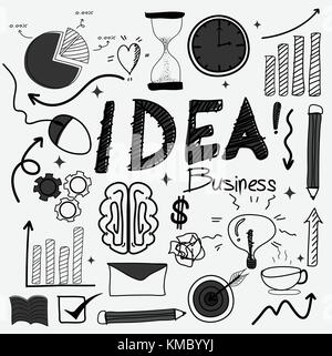 Hand gezeichnet Doodle Business Idee. Vector Illustration. Stock Vektor