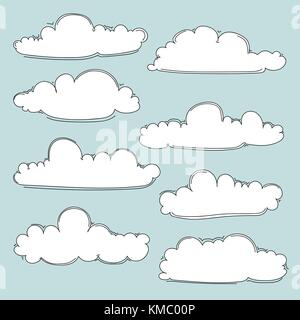 Hand gezeichneten Wolken. Vector Illustration. Stock Vektor
