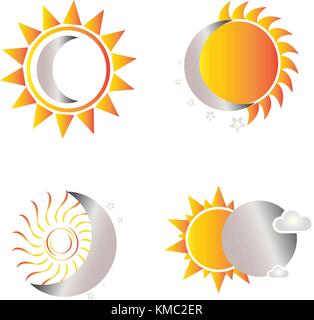 Sonne und Mond Formen Stock Vektor