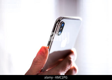 Nova Bana, Slowakei - 28.November 2017: neue apple iphone x-Smartphone. Stockfoto