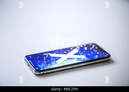 Nova Bana, Slowakei - 28.November 2017: neue apple iphone x-Smartphone. Stockfoto