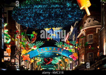 Carnaby Street Christmas Lights 2017 Stockfoto