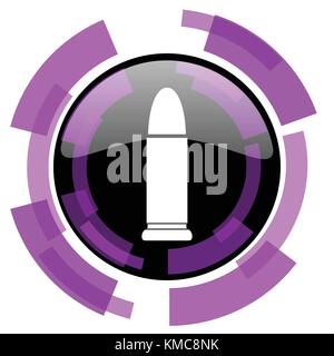 Munition rosa violett modern Design vector Web und Smartphone Symbol. Runde Schaltfläche in der Eps 10 auf weißem Hintergrund. Stock Vektor