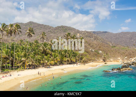 Strand von Cabo San Juan del Guia im kolumbianischen Parque Tayrona Stockfoto