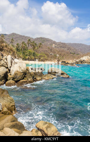 Strand von Cabo San Juan del Guia im kolumbianischen Parque Tayrona Stockfoto