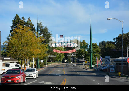 Willits, Ca, USA - 15. August: willits Stadt unterzeichnen am 15. August 2013 Stockfoto