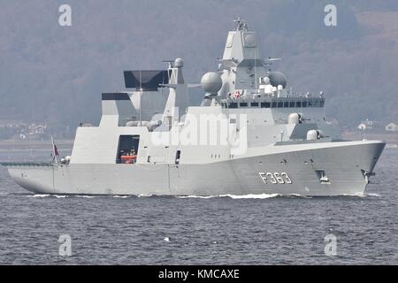 F 363 hmds Niels Juel, iver huitfeldt Klasse Fregatte der royal danish navy Stockfoto