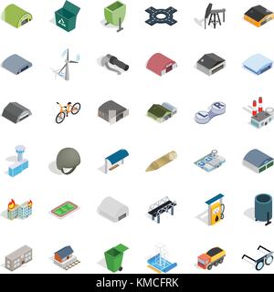 Kleiderbügel Symbole gesetzt, isometrische Stil Stock Vektor