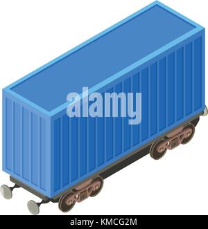 Wagon container Symbol, isometrische 3D-Stil Stock Vektor