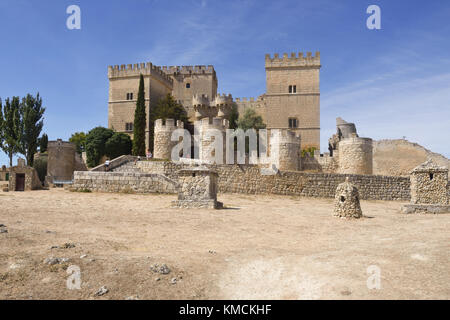 Schloss von Ampudia, Tierra de Campos Region, Provinz Palencia, Castilla y Leon, Spanien Stockfoto