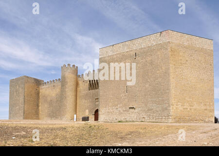 Schloss von Montealegre de Campos, Tierra de Campos Region, Provinz Valladolid, Castilla y Leon, Spanien Stockfoto